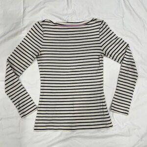 Boden Blue/White Stripe Boatneck Top, Small